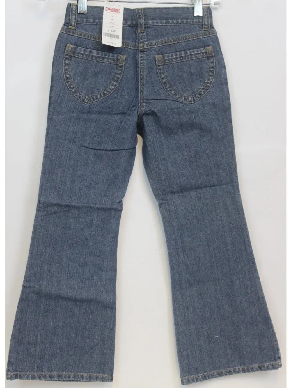 2007 Gymboree School Girls Rock Denim Jeans sz 7 Star Rhinestones Flare Fade NWT